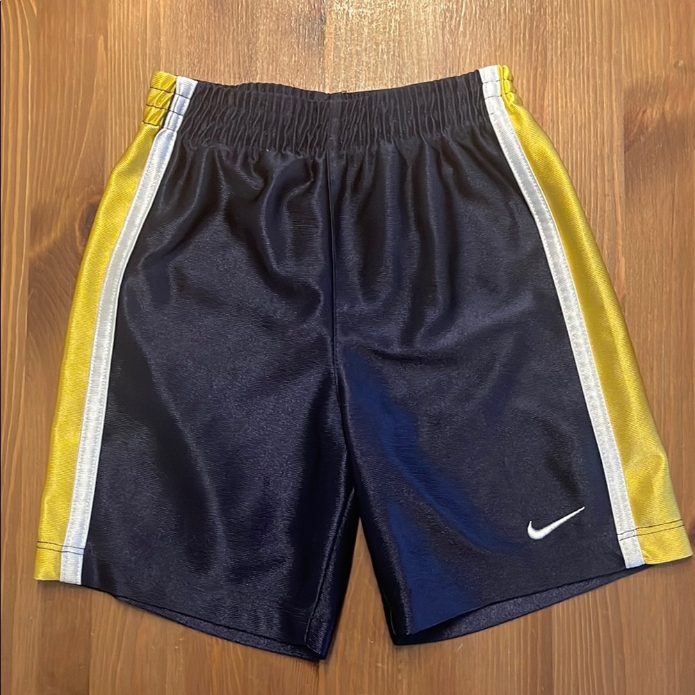 Nike Kids' Navy and Gold Athletic Shorts